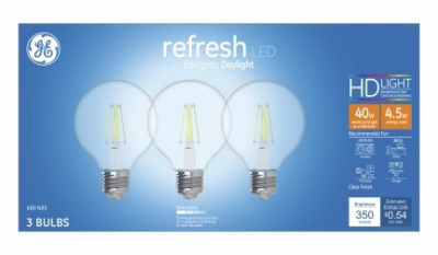 240178 4.5W Globe Shape 3 in. Daylight Light Color Clear Bulb - Pack of 3