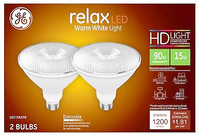 15W Par38 Shape Soft White Light Color Diffused Bulb - Pack of 2