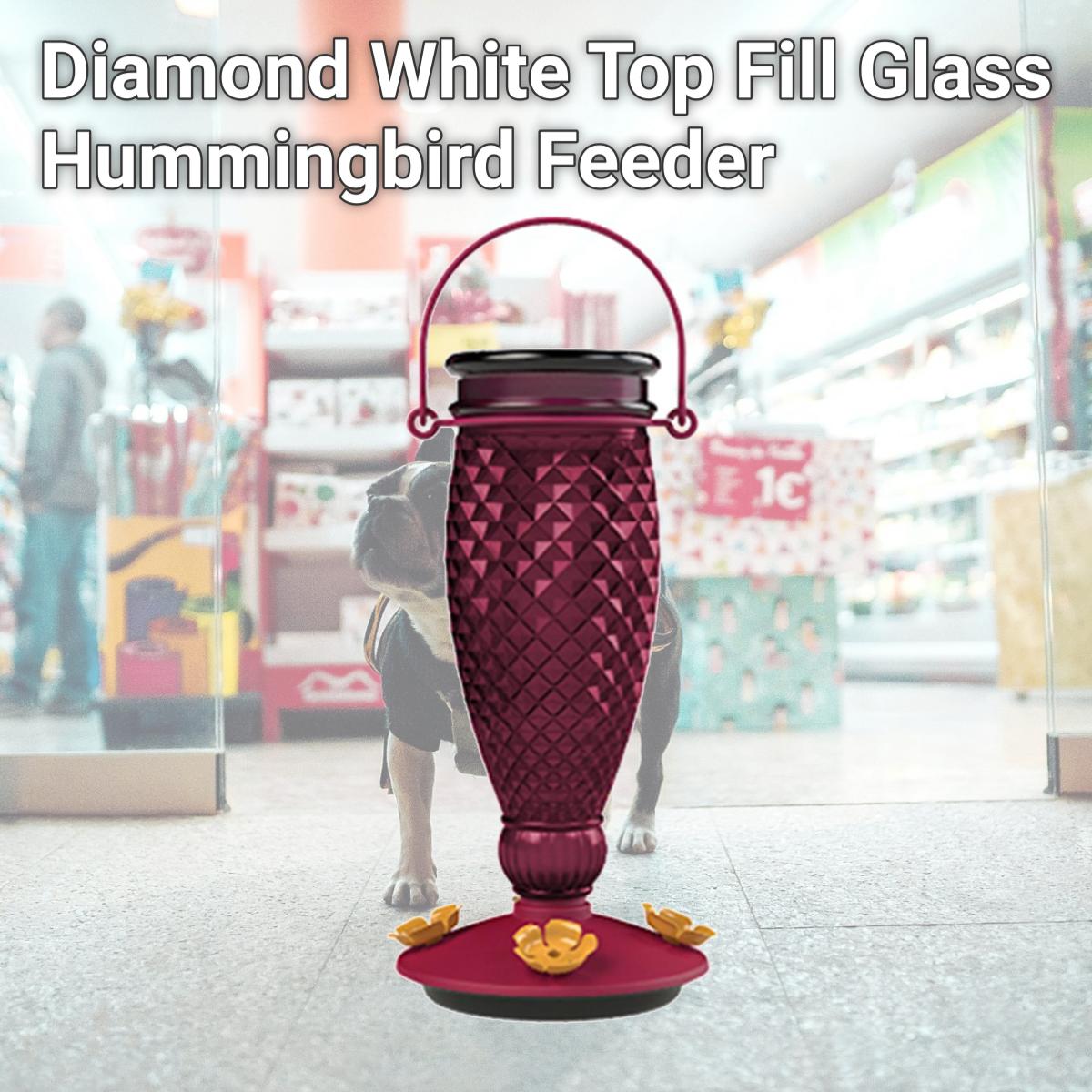 Picture of Woodstream 242356 Diamond White Top Fill Glass Hummingbird Feeder pack of 2