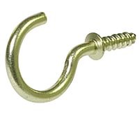 243697 1-14 in. Brass Cup Hooks - Pack of 3