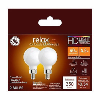 4.5W Globe Shape 2 in. Soft White Light Color White Bulb - Pack of 2