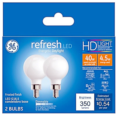 4.5W Globe Shape Daylight White Bulb - Pack of 2