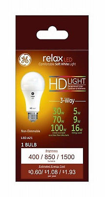0.55-16W A21 Shape 3 Way Soft White Light Color Bulb