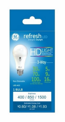 0.55-16W A21 Shape 3 Way Daylight Light Color Bulb
