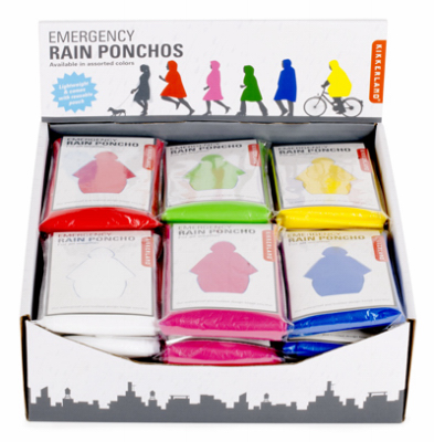 247518 Emergency Rain Ponchos, Assorted Colors