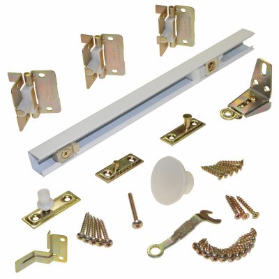 36 in. White Bi-Fold Door Hardware Set