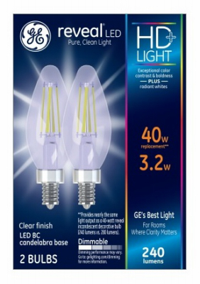 3.2W White BC HD LED Light Bulb - Clear - Pack of 2