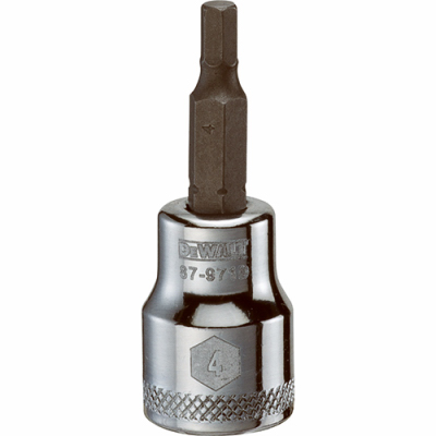 227654 0.37 in. Drive, 4 mm Polished Chrome Vanadium Steel Hex Bit Socket