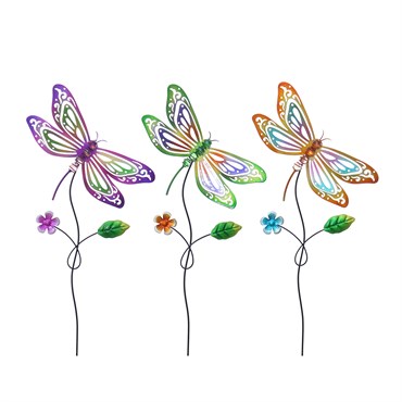 Picture of Alpine 247535 Metal Dragonfly Garden Stake