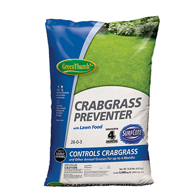 5000 sq ft. Green Thumb Coverage, 26-0-3 Crabgrass Preventer Plus Lawn Food