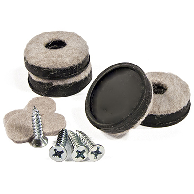 1 in. TruGuard Round Heavy Duty Furniture Glides with Felt Bottom - Pack of 4
