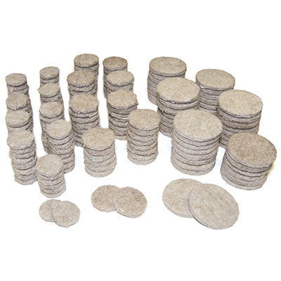 TruGuard Round Multi Felt Pads, Tan - Pack of 184