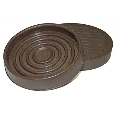 3 in. TruGuard Round Rubber Cup, Brown - Pack of 2