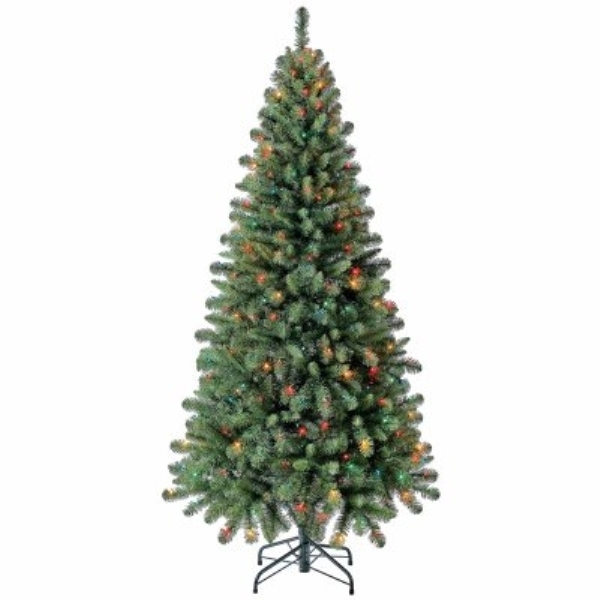 239034 6.5 ft. Multi Color Crisfield Fir Artificial Pre-Lit Christmas Tree -  POLYGROUP TRADING