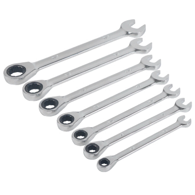 Picture of Apex Tool 229410 Master Mechanic SAE Ratcheting Wrench Set&#44; Polished - 7 Piece