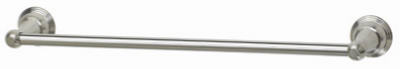 18 in. HomePointe PVD Brushed Nickel Vintage Towel Bar, Brass Base