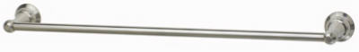24 in. HomePointe PVD Brushed Nickel Vintage Towel Bar, Brass Base