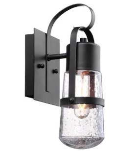 Picture of Globe Electric 248031 Helm Collection 1 Light Matte Black Outdoor Downward Wall Mount Lantern