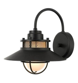 Picture of Globe Electric 248036 Liam Collection 1 Light Matte Black Finish Outdoor Downward Wall Mount Lantern