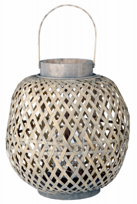Picture of A & B Home 247609 13 x 14 in. Oval Coconio Wood Lattice Lantern