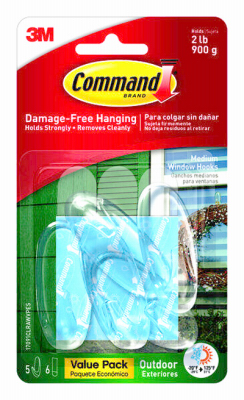 Picture of 3M 243512 Command Clear Outdoor Window Hooks&#44; Pack of 5