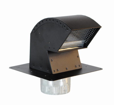 4 in. R-2 Pro Black Roof Vent Cap  Powder Coated