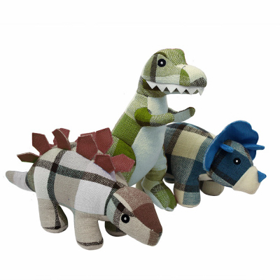 9.5 in. Multipets Plaidosaurus Dog Toy Pack of 3
