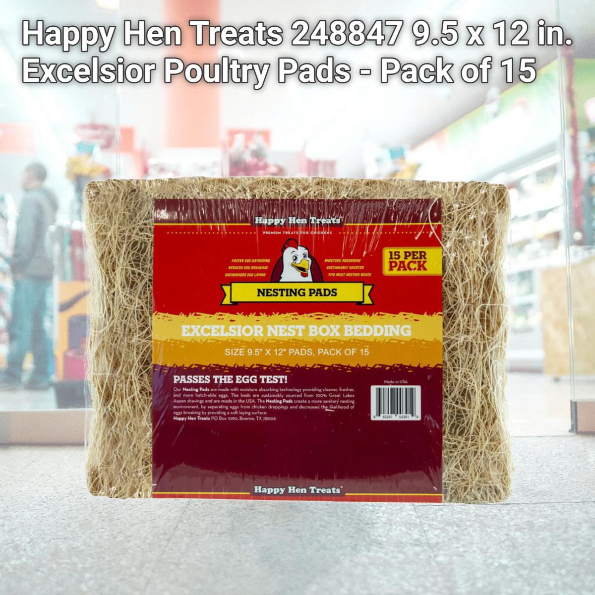 Picture of Happy Hen Treats 248847 9.5 x 12 in. Excelsior Poultry Pads - Pack of 15