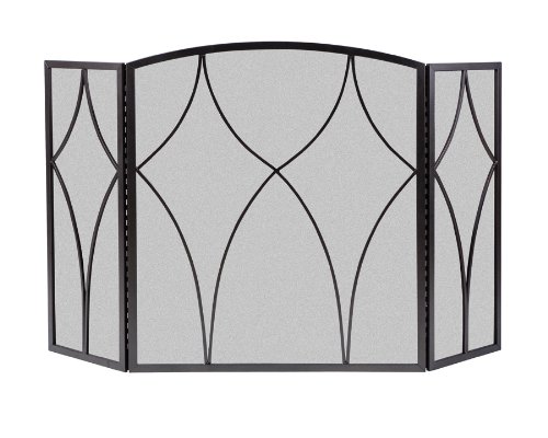 Picture of Panacea Products 249039 33.5 x 48 in. 3 Panel Diamond Style Fireplace Screen&#44; Black