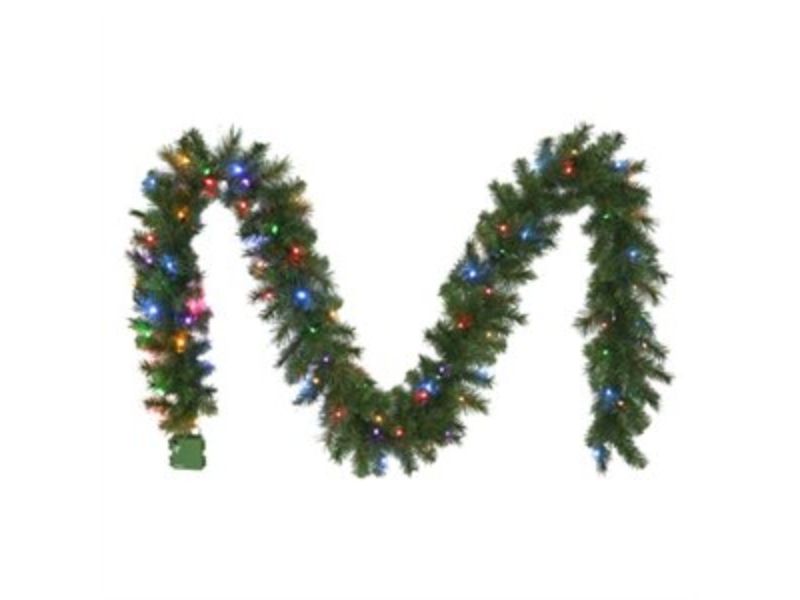 10 in. x 9 ft. 100 Multi-Color LED Lights Christmas Garland