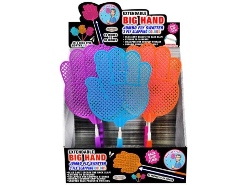 30 in. Extendable Big Hand Fly Swatter,  Assorted Color