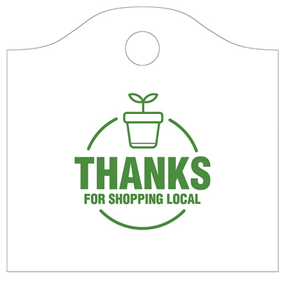 254701 22 in. Pull Plastic Bag, Thank You for Shopping Local with Flower Pot - Pack of 500 -  Trinity Plastics