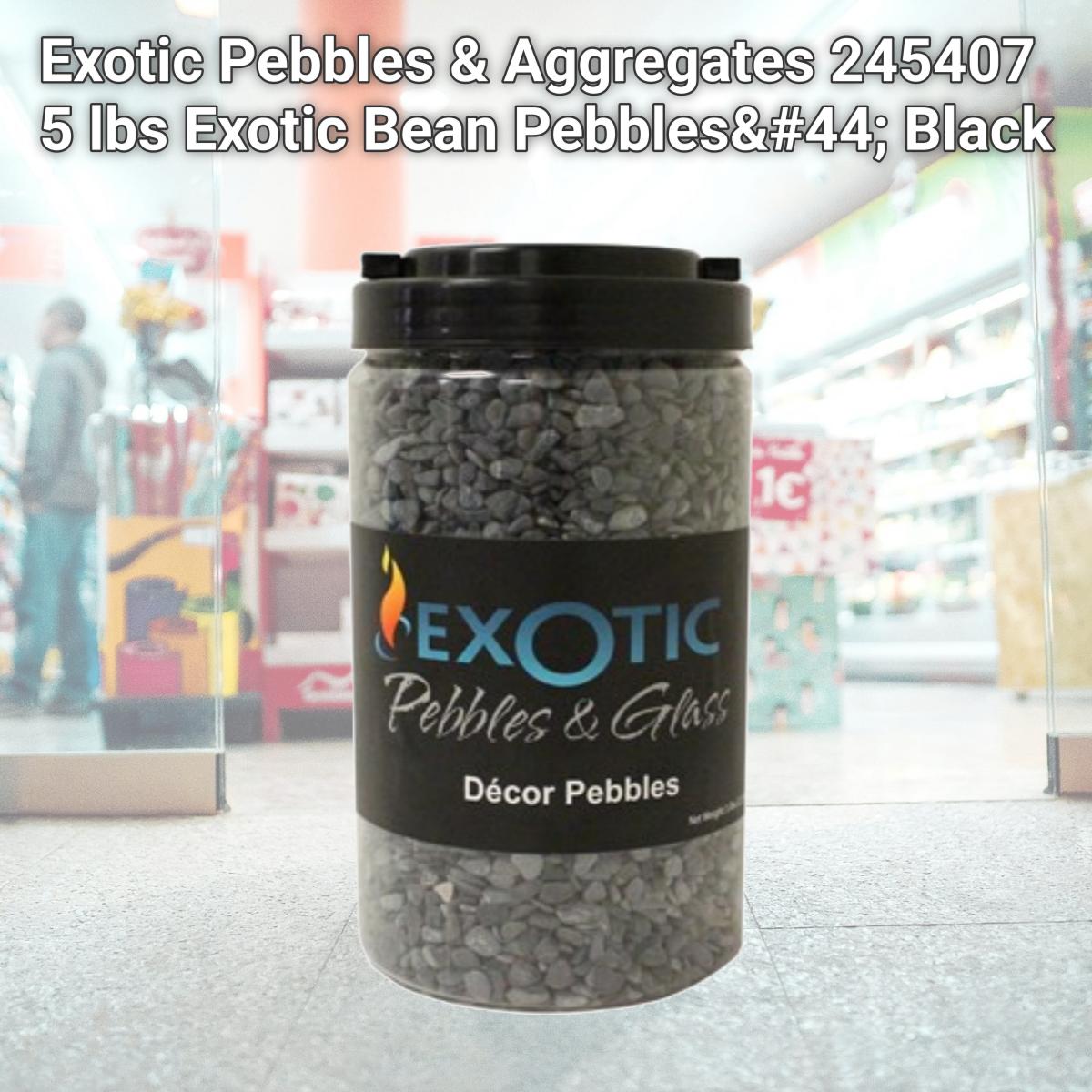 Picture of Exotic Pebbles & Aggregates 245407 5 lbs Exotic Bean Pebbles&#44; Black