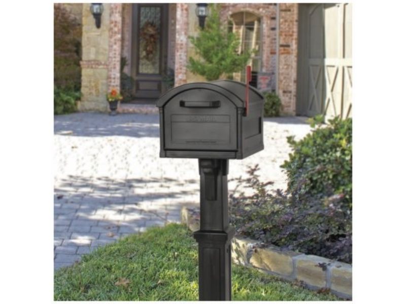 Plastic Grand Haven Mailbox & Post Cover Combo, Black - Extra Large