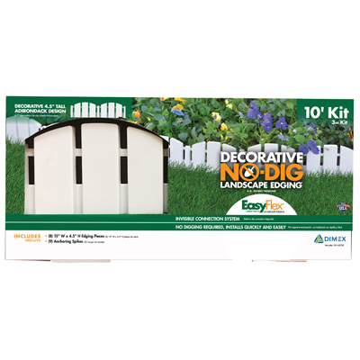 10 in. Decorative Landscape Edging Kit, White