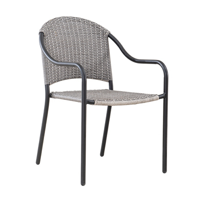 Picture of Sunjoy Group International PTE 258724 Four Seasons Courtyard Marbella Wicker Stacking Chair, Gray