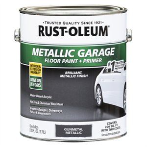 1 gal 1-Part Concrete Metallic Floor Paint, Gun Metal