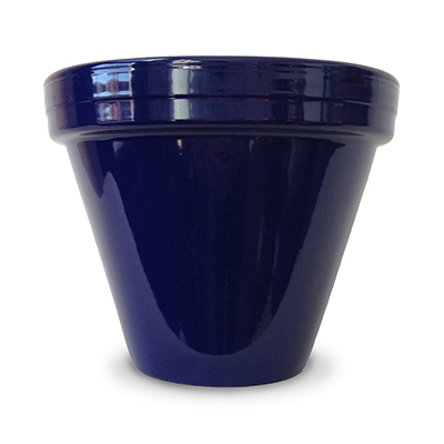 8.5 x 7.5 in. Powder Coated Ceramic Standard Planter, Cobalt - Pack of 10