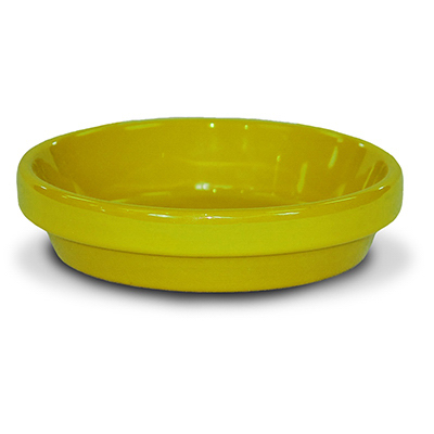Picture of Ceramo 173755 3.75 x 0.5 in. Powder Coated Ceramic Saucer&#44; Yellow - Pack of 16