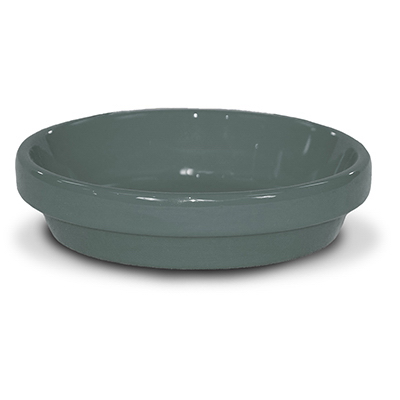 3.75 x 0.5 in. Powder Coated Ceramic Saucer, Gray - Pack of 16