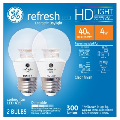 4 watt Ceiling LED Clear Bulb, Daylight Light - Pack of 2