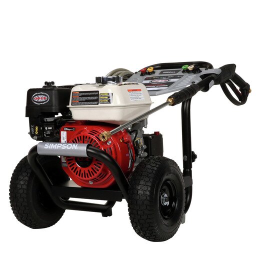 Simpson PowerShot 3500 PSI 2-1/2 GPM Gas Powered Cold Water 49 State Commercial Pressure Washer with 5 Quick Connect Spray Tips - PS61002
