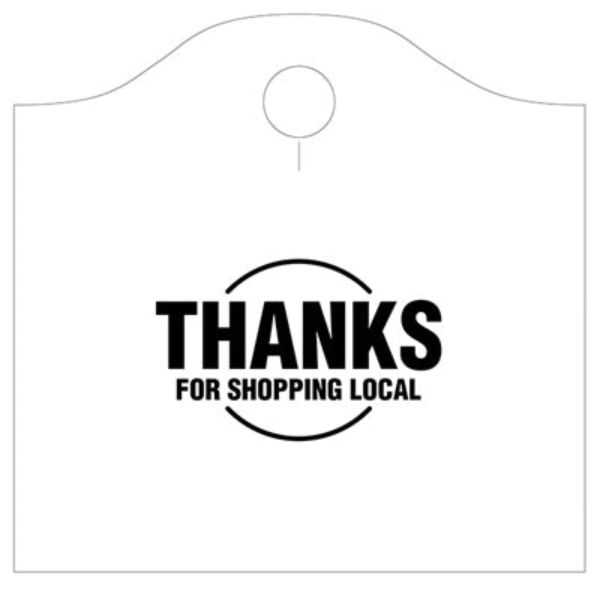 22 in. Pull Plastic Bag, Thank You for Shopping Local - Pack of 500