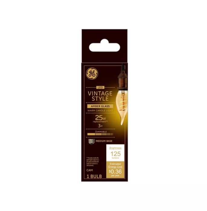 3 watt Candle Shape Vintage LED Bulb, Warm White