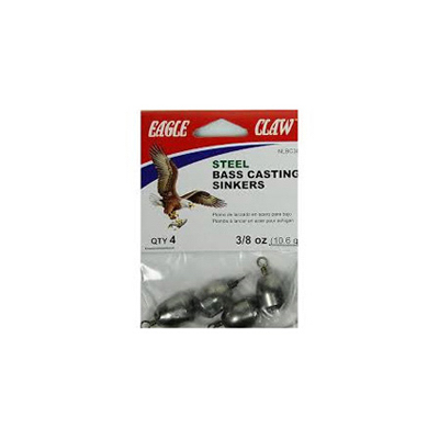0.375 oz Non-Lead Steel Bass Casting Sinker, Pack of 4
