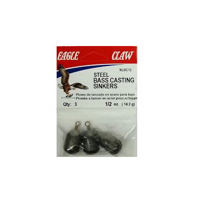 0.5 oz Non-Lead Steel Bass Casting Sinker, Pack of 3