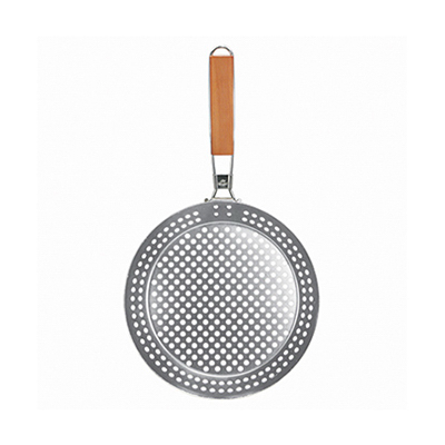 Grill Zone Non-Stick Round Skillet, Brushed Silver -  Mr. Bar-B-Q Products, MR572080