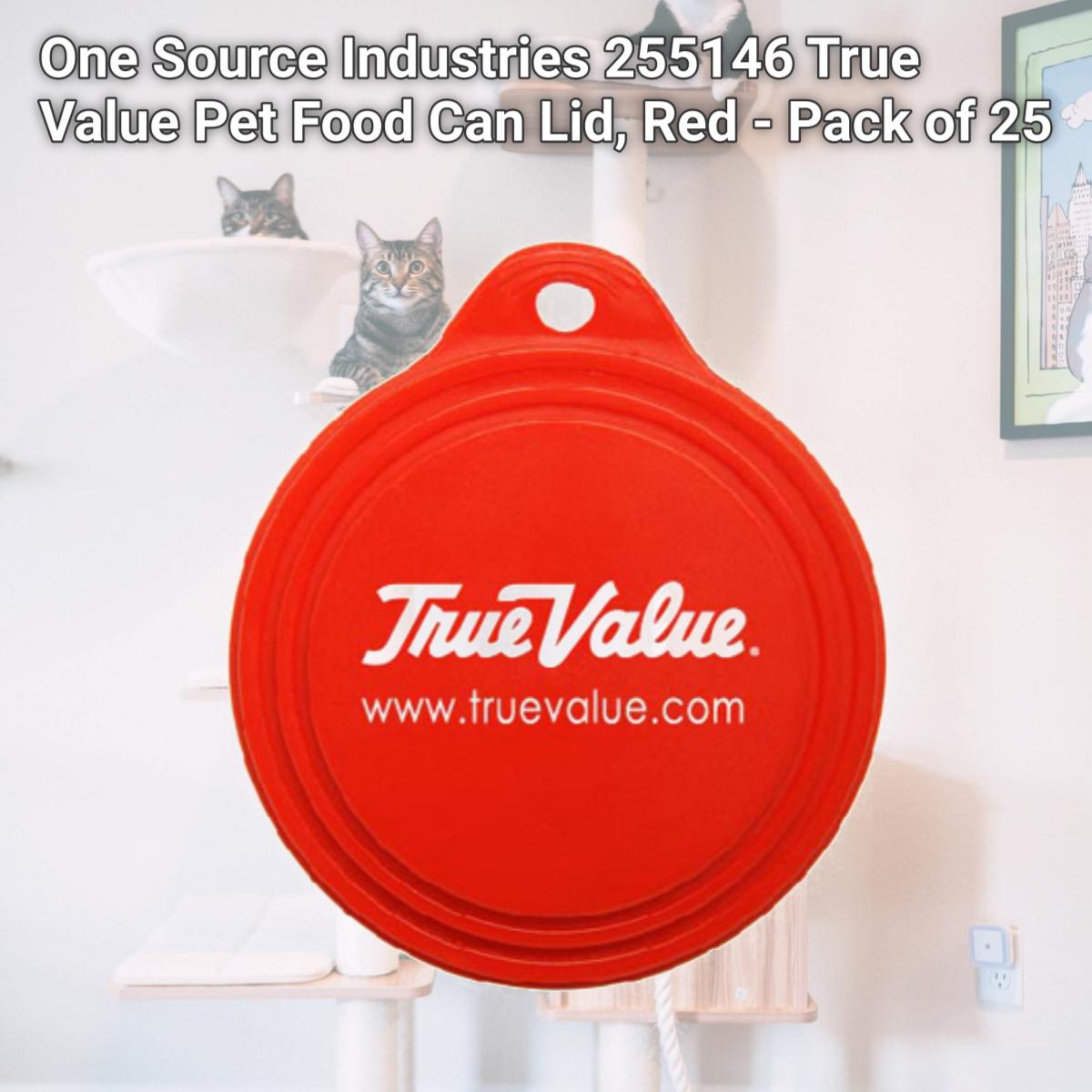 Picture of One Source Industries 255146 True Value Pet Food Can Lid, Red - Pack of 25
