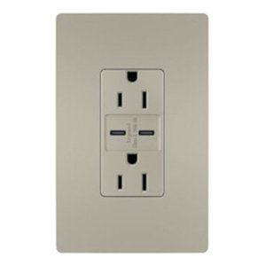 Picture of Pass & Seymour 259151 15A Type C USB Decorator Wall Plate&#44; Nickel