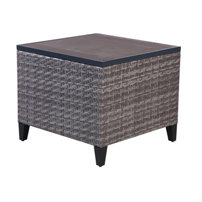 Picture of Letright Industrial 258928 Four Seasons Courtyard Serranova Aluminium Side Table, Light Gray - 27.95 x 27.95 x 24.02 in.